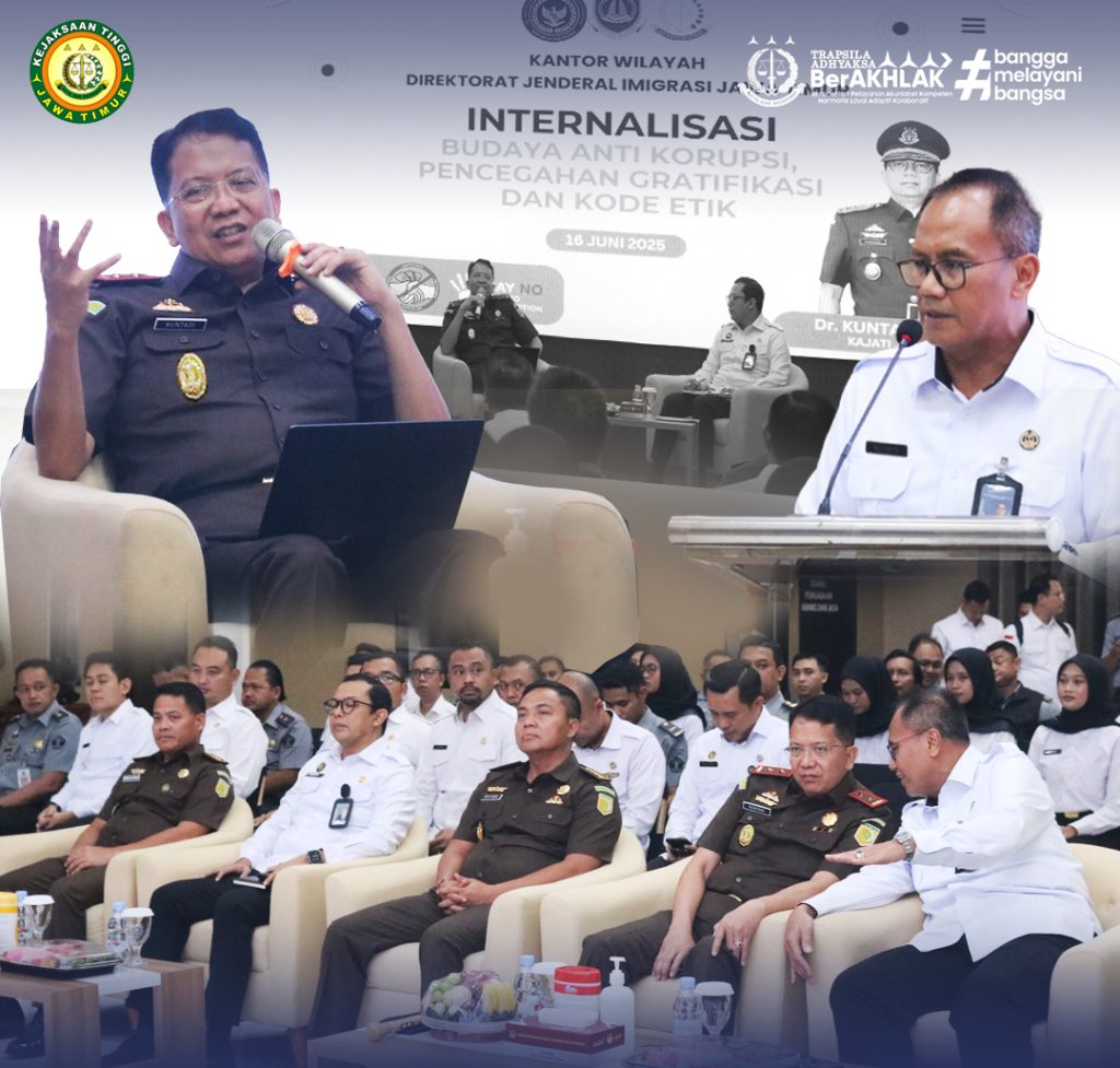 Kajati Jatim Menjadi Nara Sumber Utama Dalam Kegiatan Internalisasi di Lingkungan Kanwil Ditjen Imigrasi Jawa Timur