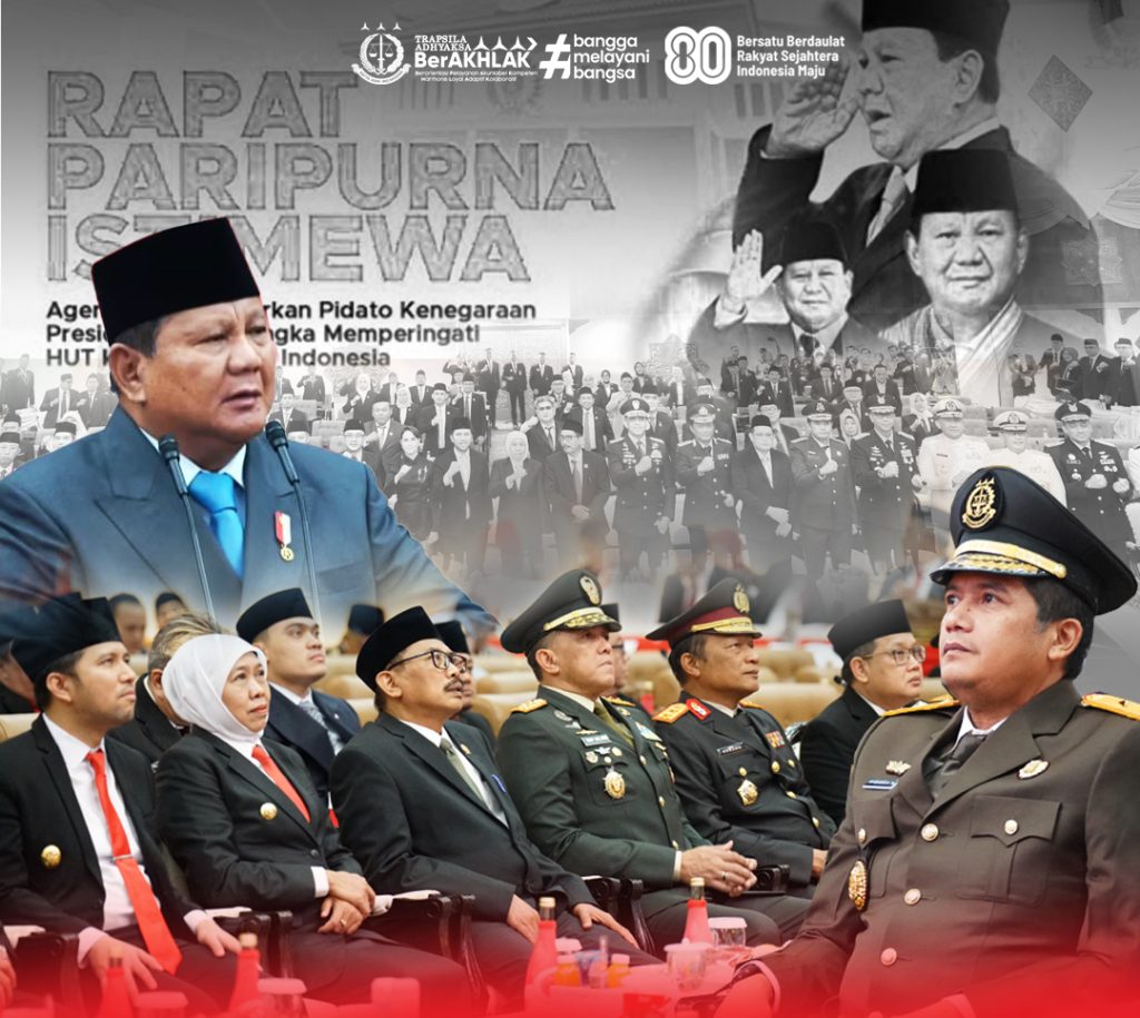 Wakajati Jatim Hadiri Rapat Paripurna DPRD Jatim Dalam Rangka Mendengarkan Pidato Kenegaraan Presiden RI