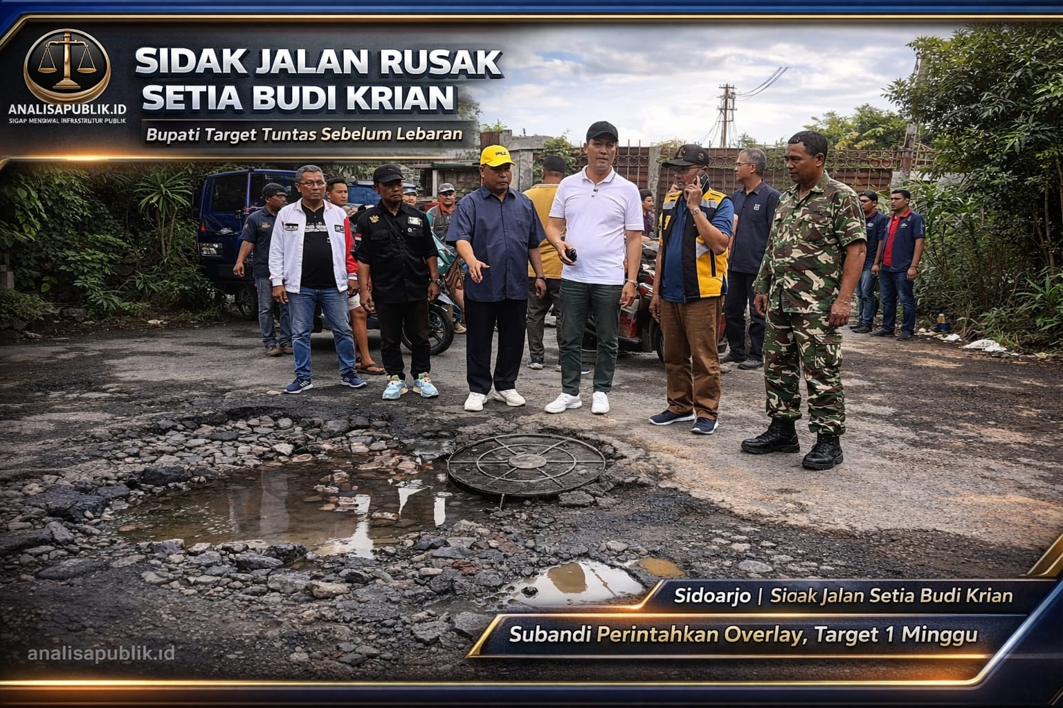 SIDAK JALAN RUSAK SETIA BUDI KRIAN, BUPATI TARGET TUNTAS SEBELUM LEBARAN