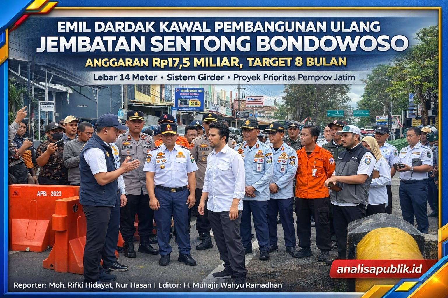 Emil Dardak Turun Langsung Kawal Rekonstruksi Jembatan Sentong, Rp17,5 Miliar Digelontorkan, Target 8 Bulan Tuntas