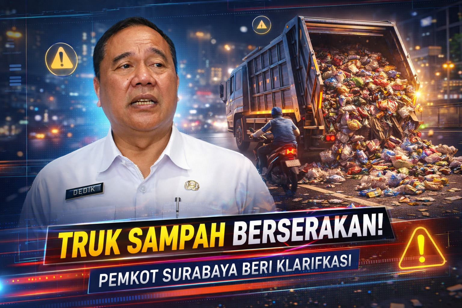Pemkot Surabaya Klarifikasi Video Truk Sampah Berserakan di Jalan