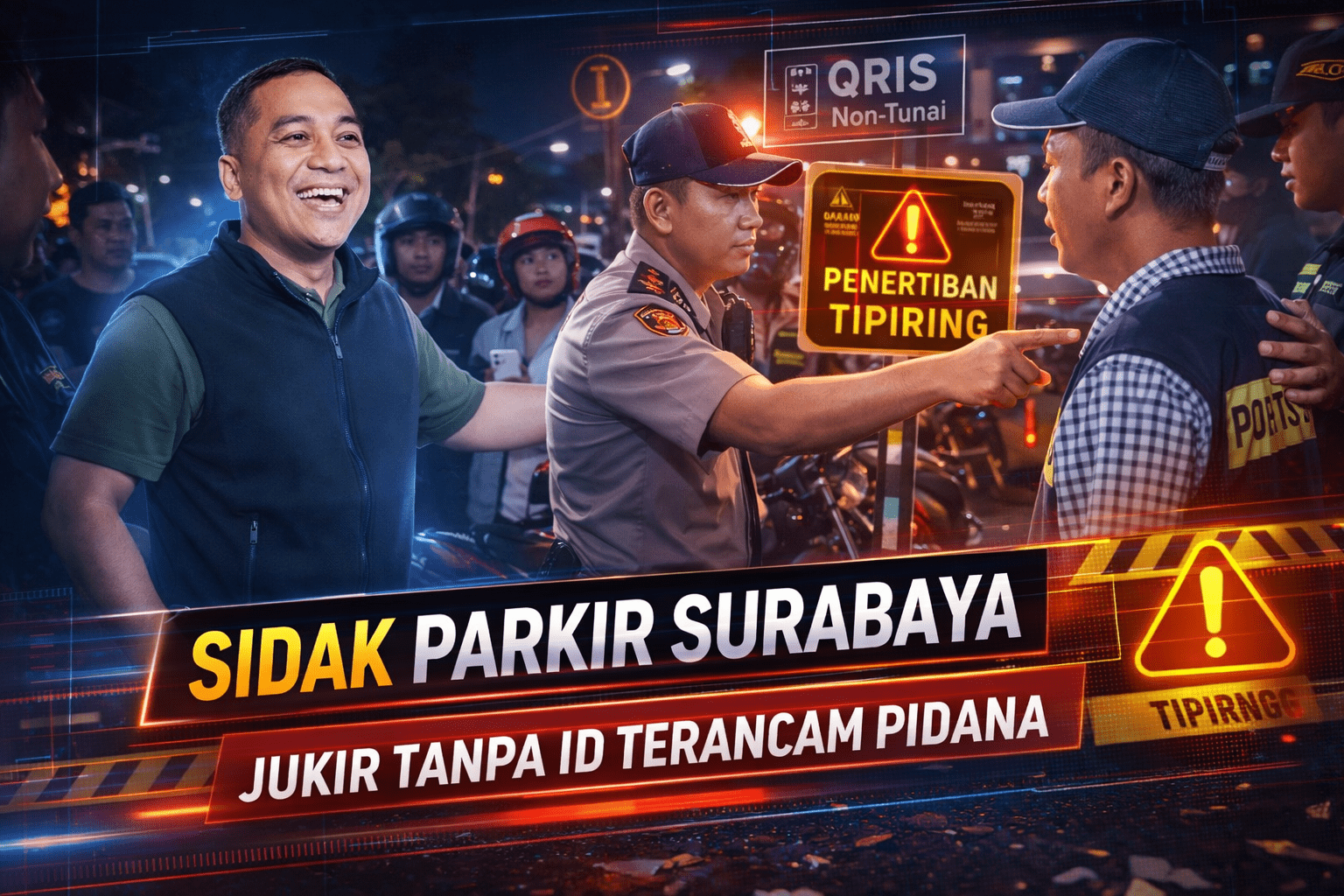 Cak Eri Sidak Parkir Surabaya, Jukir Tanpa Tanda Pengenal Terancam sanksi pidana