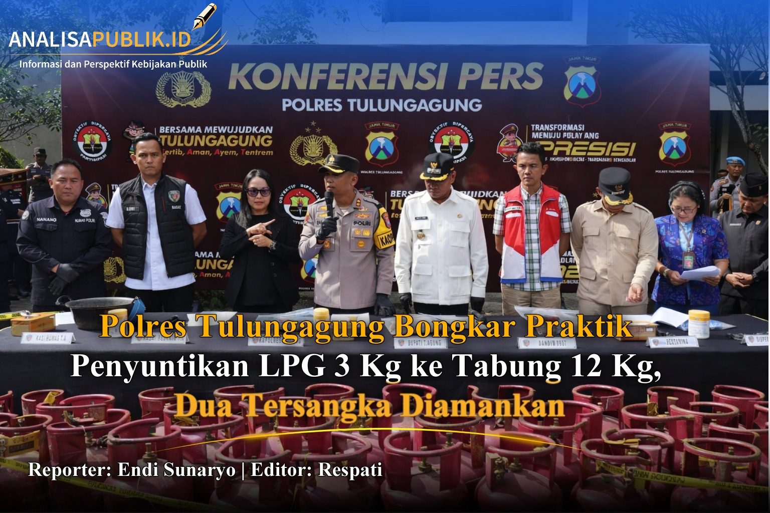 Polres Tulungagung Bongkar Praktik Penyuntikan LPG 3 Kg ke Tabung 12 Kg, Dua Tersangka Diamankan