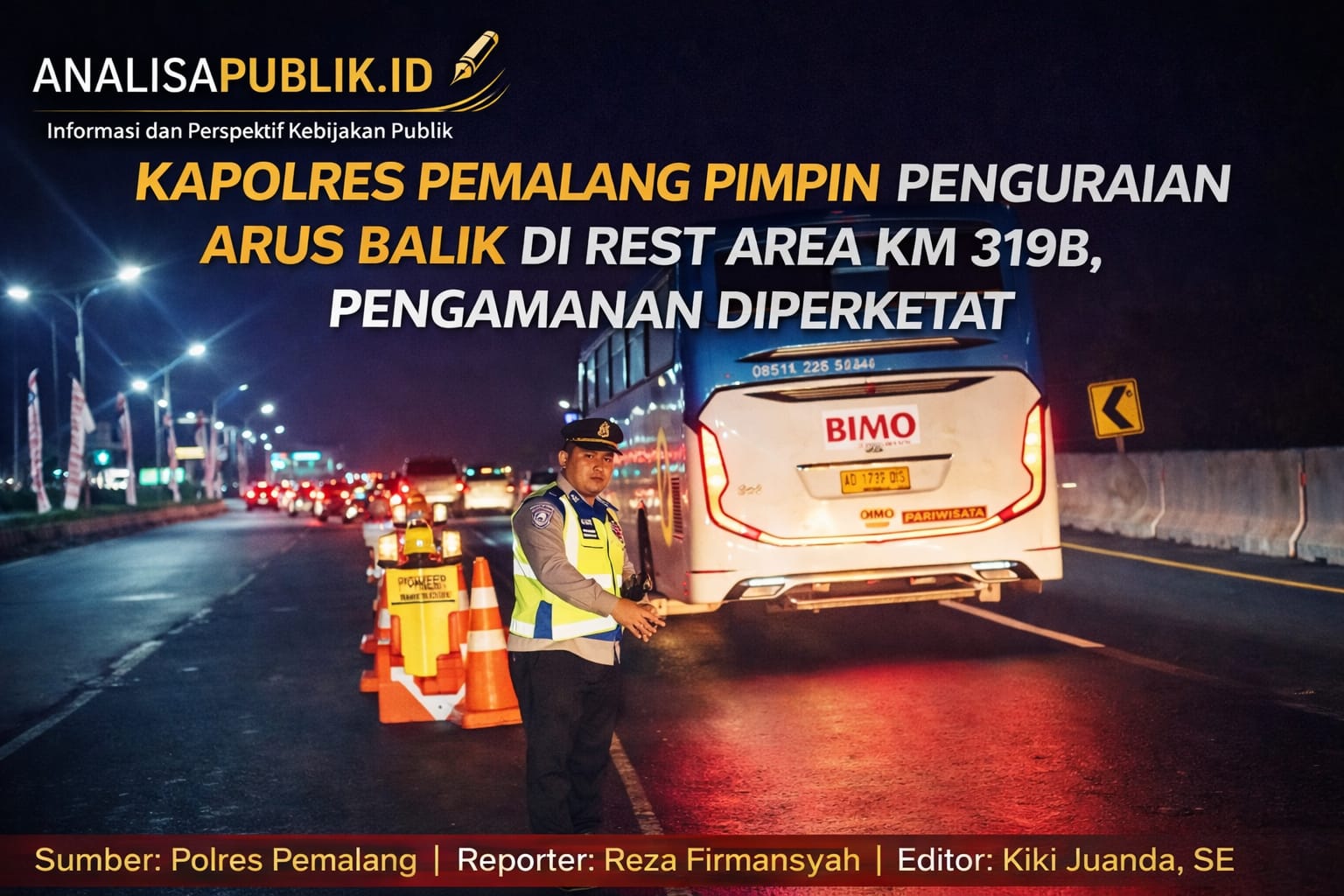Kapolres Pemalang Pimpin Penguraian Arus Balik di Rest Area KM 319B, Pengamanan Diperketat