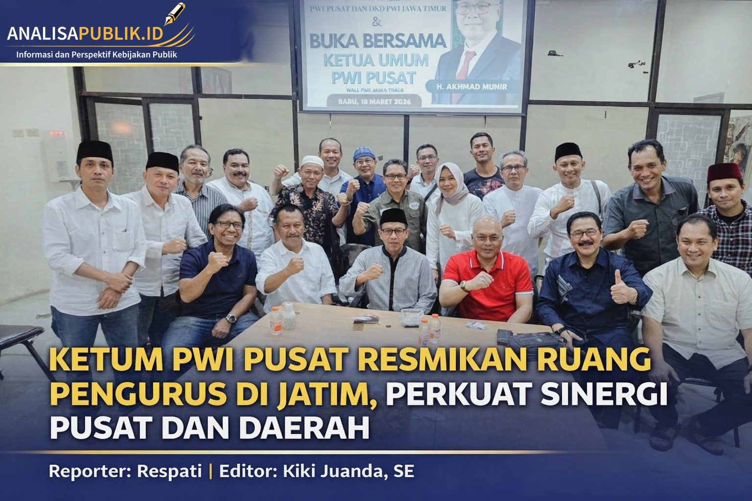 Ketum PWI Pusat Resmikan Ruang Pengurus di Jatim, Perkuat Sinergi Pusat dan Daerah