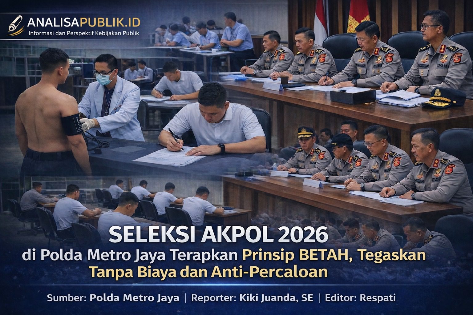 Seleksi Akpol 2026 di Polda Metro Jaya Terapkan Prinsip BETAH, Tegaskan Tanpa Biaya dan Anti-Percaloan