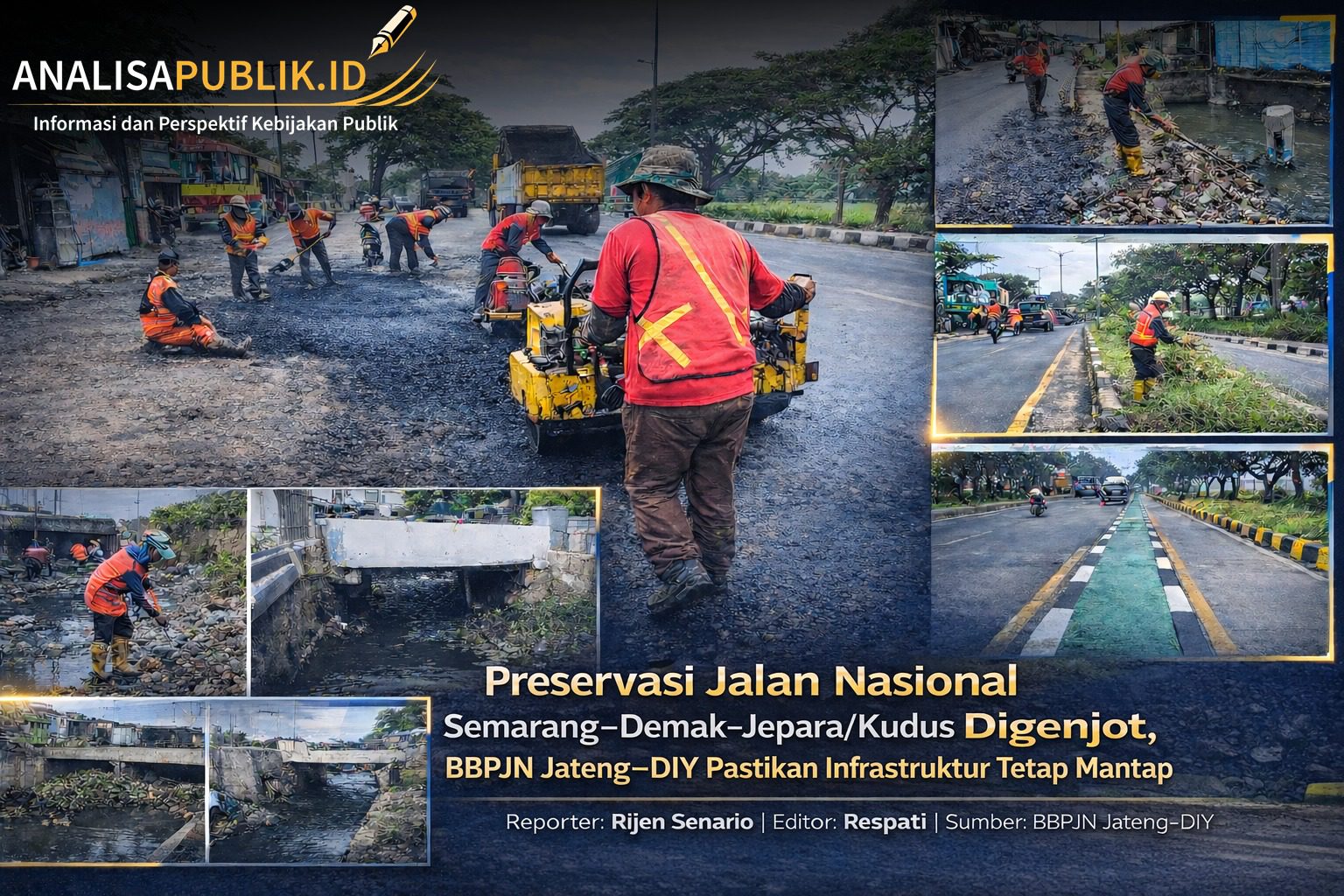 Preservasi Jalan Nasional Semarang–Demak–Jepara/Kudus Digenjot, BBPJN Jateng–DIY Pastikan Infrastruktur Tetap Mantap