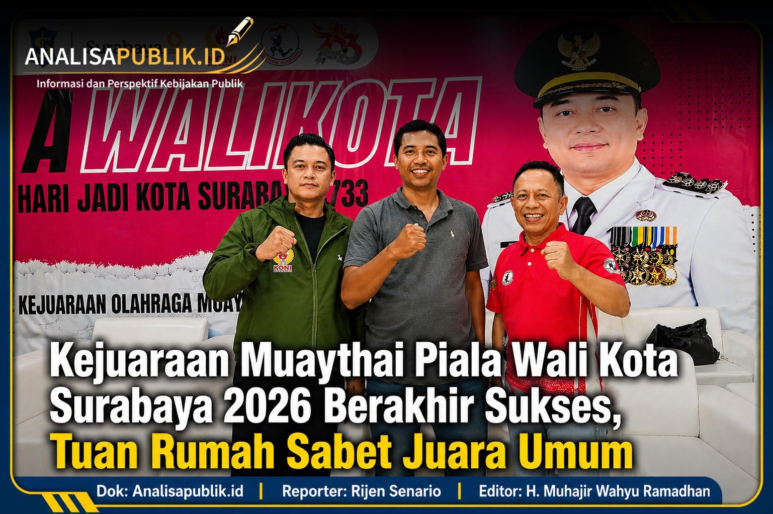 Kejuaraan Muaythai Piala Wali Kota Surabaya 2026 Berakhir Sukses, Tuan Rumah Sabet Juara Umum