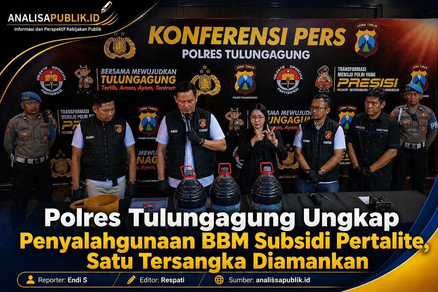 Polres Tulungagung Ungkap Penyalahgunaan BBM Subsidi Pertalite, Satu Tersangka Diamankan