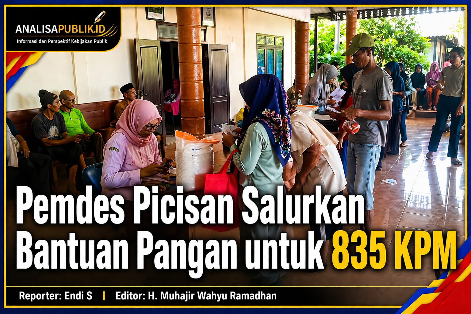Pemdes Picisan Salurkan Bantuan Pangan untuk 835 KPM