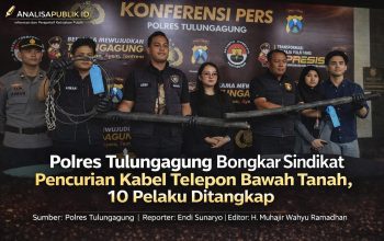 Polres Tulungagung Bongkar Sindikat Pencurian Kabel Telepon Bawah Tanah, 10 Pelaku Ditangkap