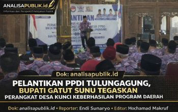 Pelantikan PPDI Tulungagung, Bupati Gatut Sunu Tegaskan Perangkat Desa Kunci Keberhasilan Program Daerah