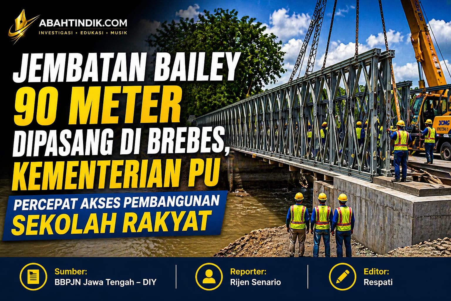Jembatan Bailey 90 Meter Dipasang di Brebes, Kementerian PU Percepat Akses Pembangunan Sekolah Rakyat