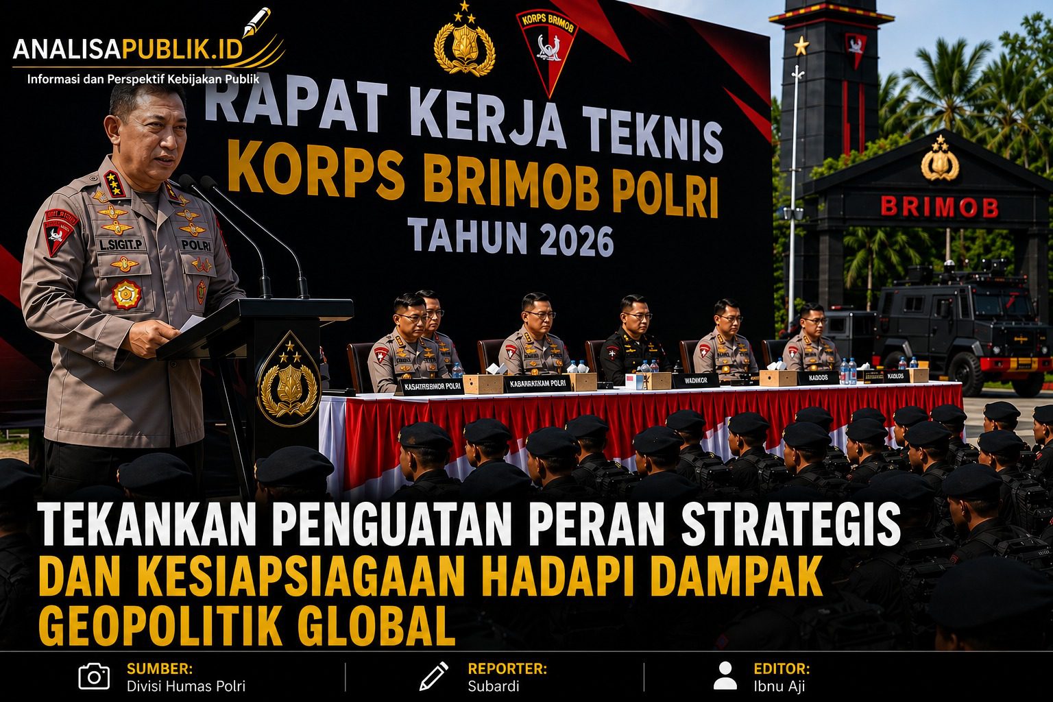 Kapolri Buka Rakernis Korps Brimob 2026 di Depok, Tekankan Kesiapsiagaan Hadapi Dampak Geopolitik Global
