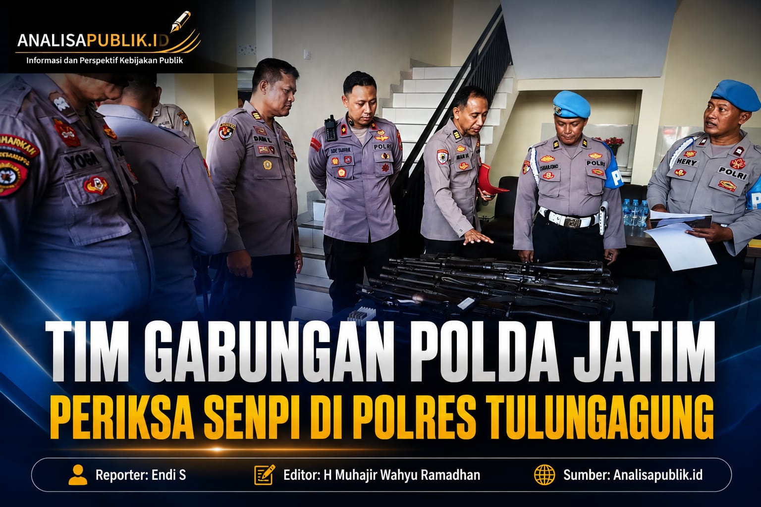 Tim Gabungan Polda Jatim Periksa Senpi Dinas Personel Polres Tulungagung