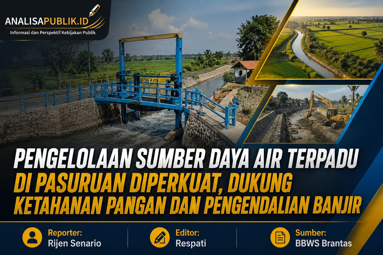 Pengelolaan Sumber Daya Air Terpadu di Pasuruan Diperkuat, Dukung Ketahanan Pangan dan Pengendalian Banjir