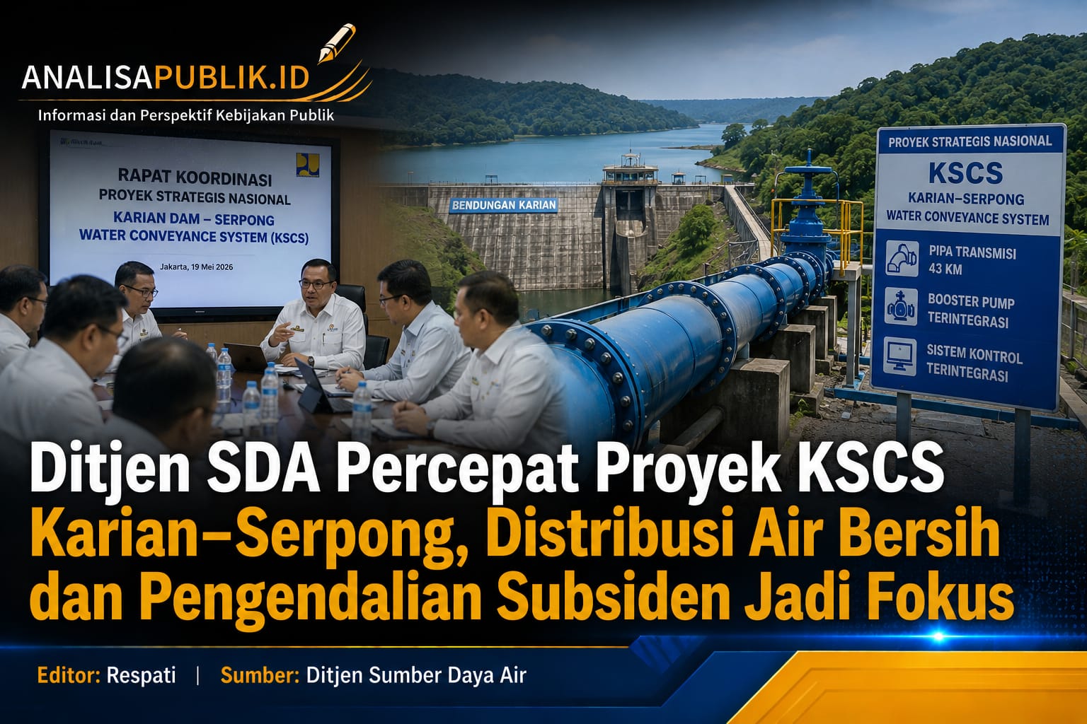 Ditjen SDA Percepat Proyek KSCS Karian–Serpong, Distribusi Air Bersih dan Pengendalian Subsiden Jadi Fokus