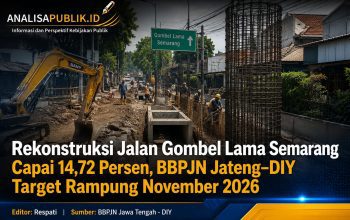 Rekonstruksi Jalan Gombel Lama Semarang Capai 14,72 Persen, BBPJN Jateng–DIY Target Rampung November 2026