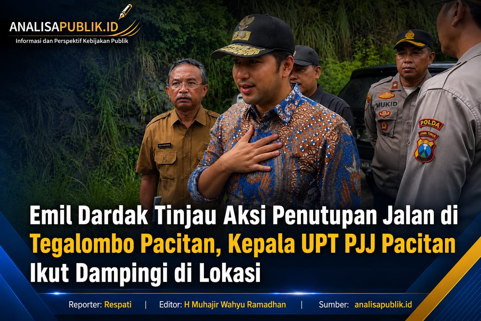 Emil Dardak Tinjau Langsung Aksi Penutupan Jalan di Tegalombo Pacitan, Pemprov Jatim Diminta Segera Selesaikan Ganti Rugi Lahan