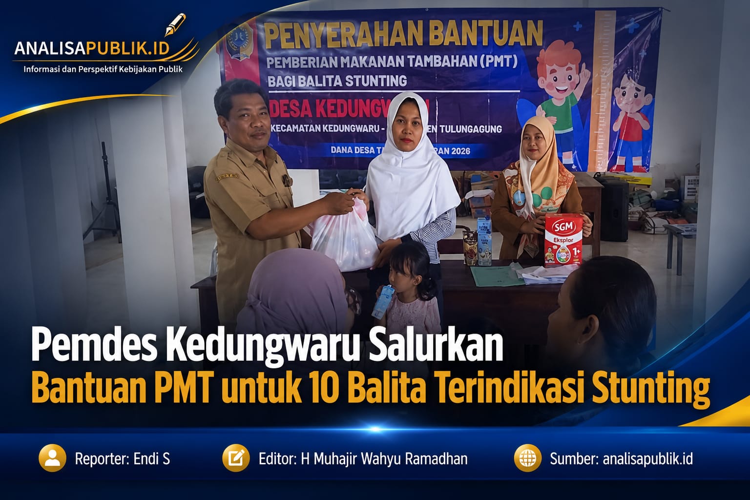 Pemdes Kedungwaru Salurkan Bantuan PMT untuk 10 Balita Terindikasi Stunting