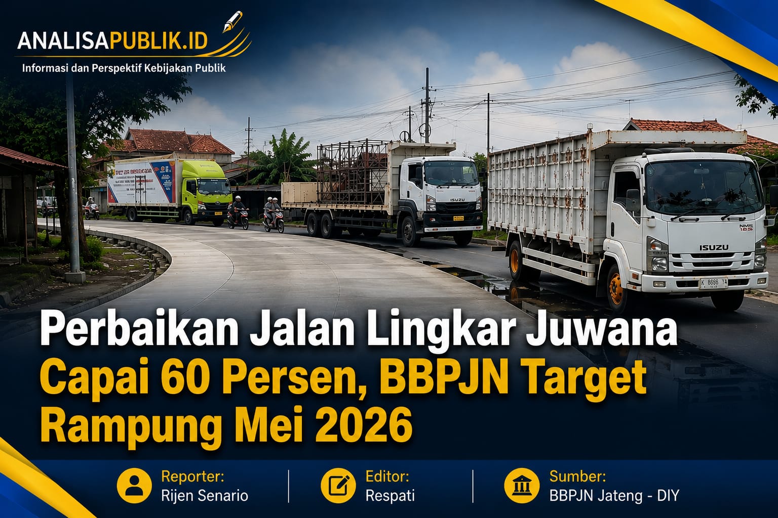 Perbaikan Jalan Lingkar Juwana Capai 60 Persen, BBPJN Target Rampung Mei 2026