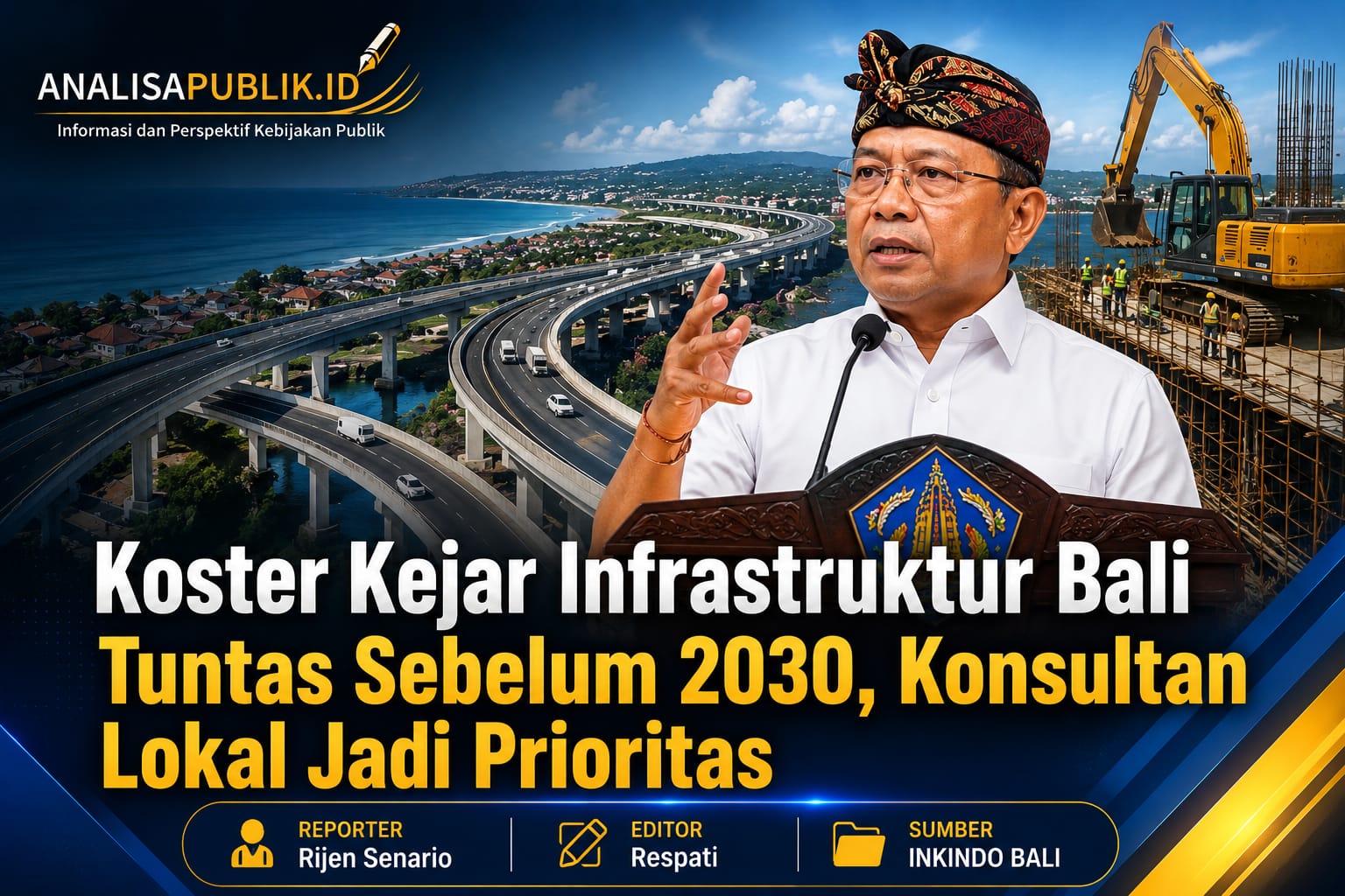 Koster Kejar Infrastruktur Bali Tuntas Sebelum 2030, Konsultan Lokal Jadi Prioritas