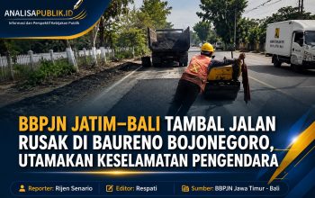 BBPJN Jatim–Bali Tambal Jalan Rusak di Baureno Bojonegoro, Utamakan Keselamatan Pengendara