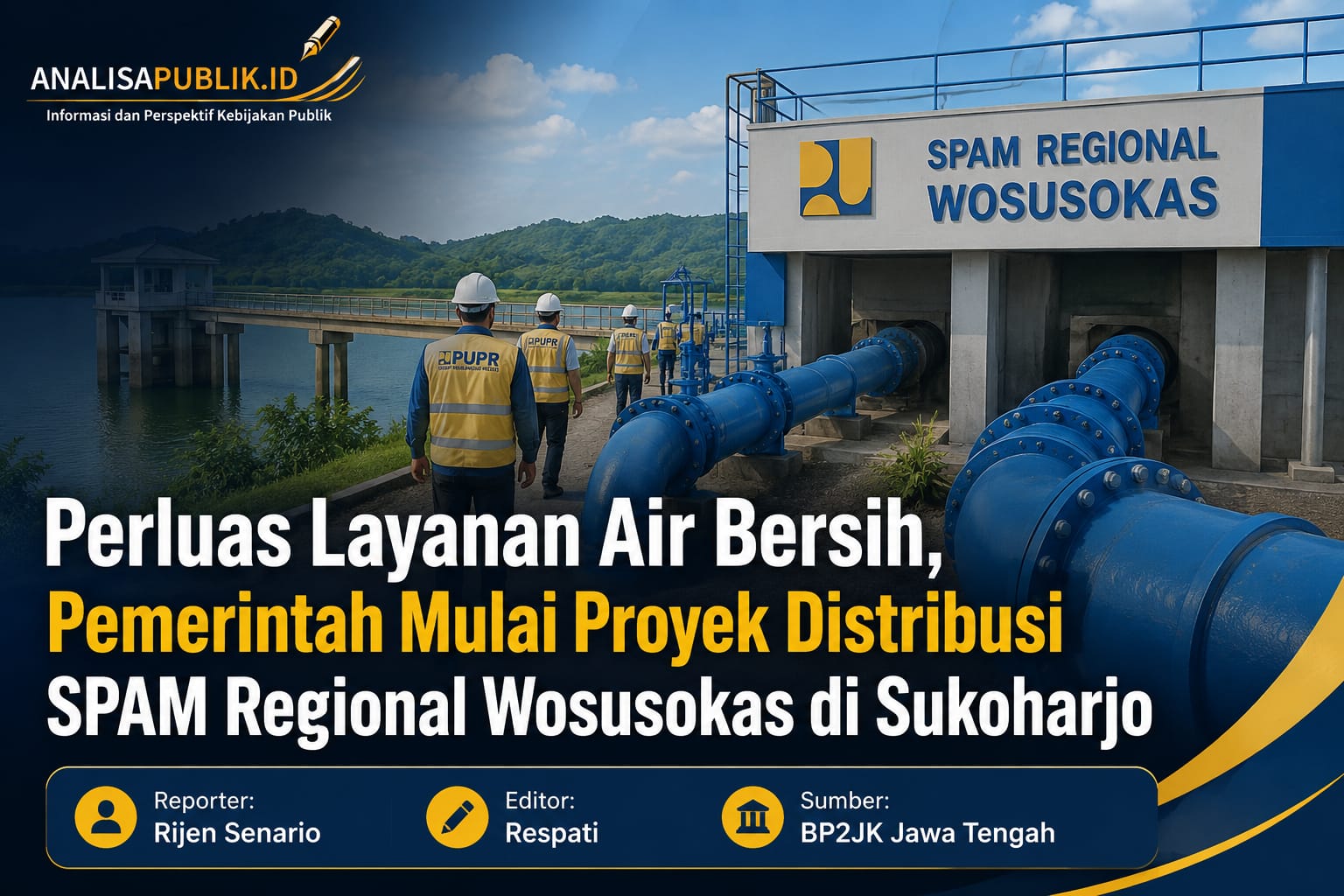 Perluas Layanan Air Bersih, Pemerintah Mulai Proyek Distribusi SPAM Regional Wosusokas di Sukoharjo