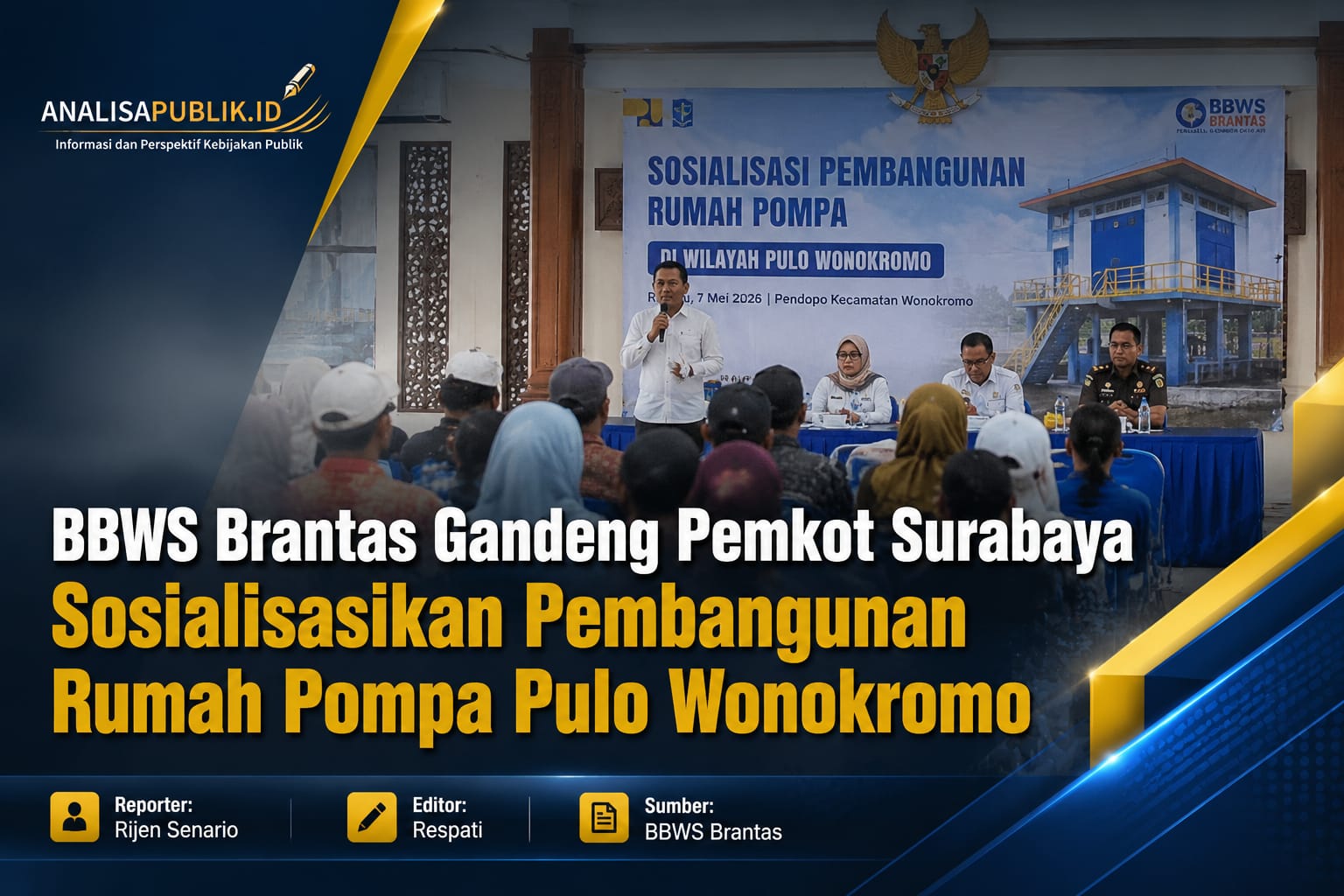 BBWS Brantas Gandeng Pemkot Surabaya Sosialisasikan Pembangunan Rumah Pompa Pulo Wonokromo, Upaya Tekan Risiko Banjir Kota