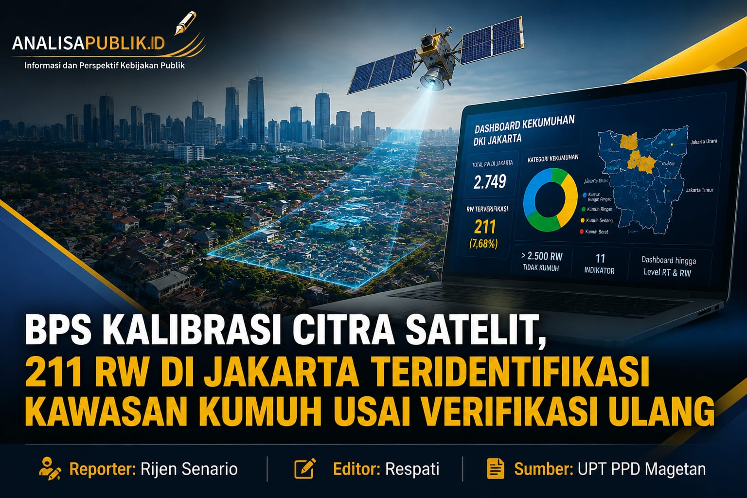 BPS Kalibrasi Citra Satelit, 211 RW di Jakarta Teridentifikasi Kawasan Kumuh Usai Verifikasi Ulang