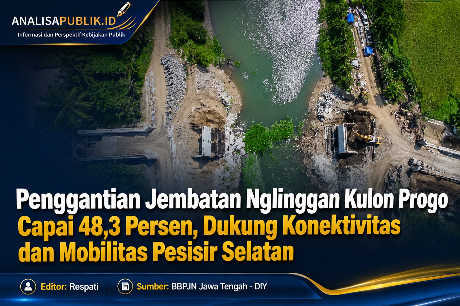 Penggantian Jembatan Nglinggan Kulon Progo Capai 48,3 Persen, Dukung Konektivitas dan Mobilitas Pesisir Selatan