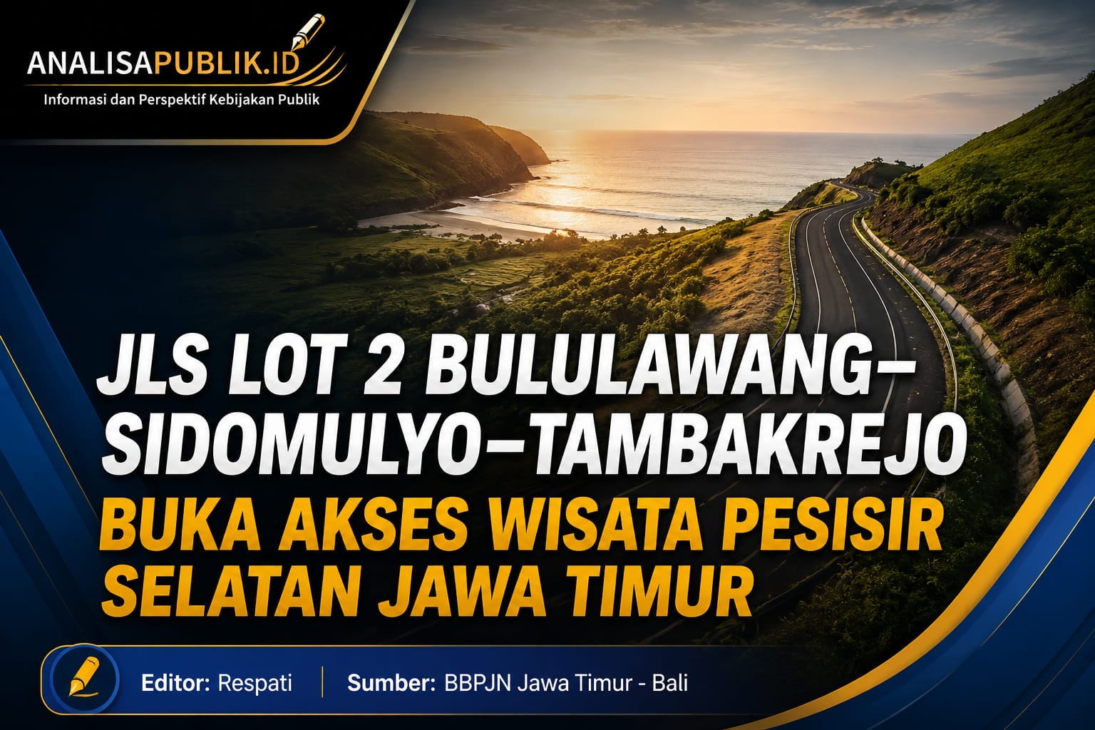 JLS Lot 2 Bululawang–Sidomulyo–Tambakrejo Buka Akses Wisata Pesisir Selatan Jawa Timur