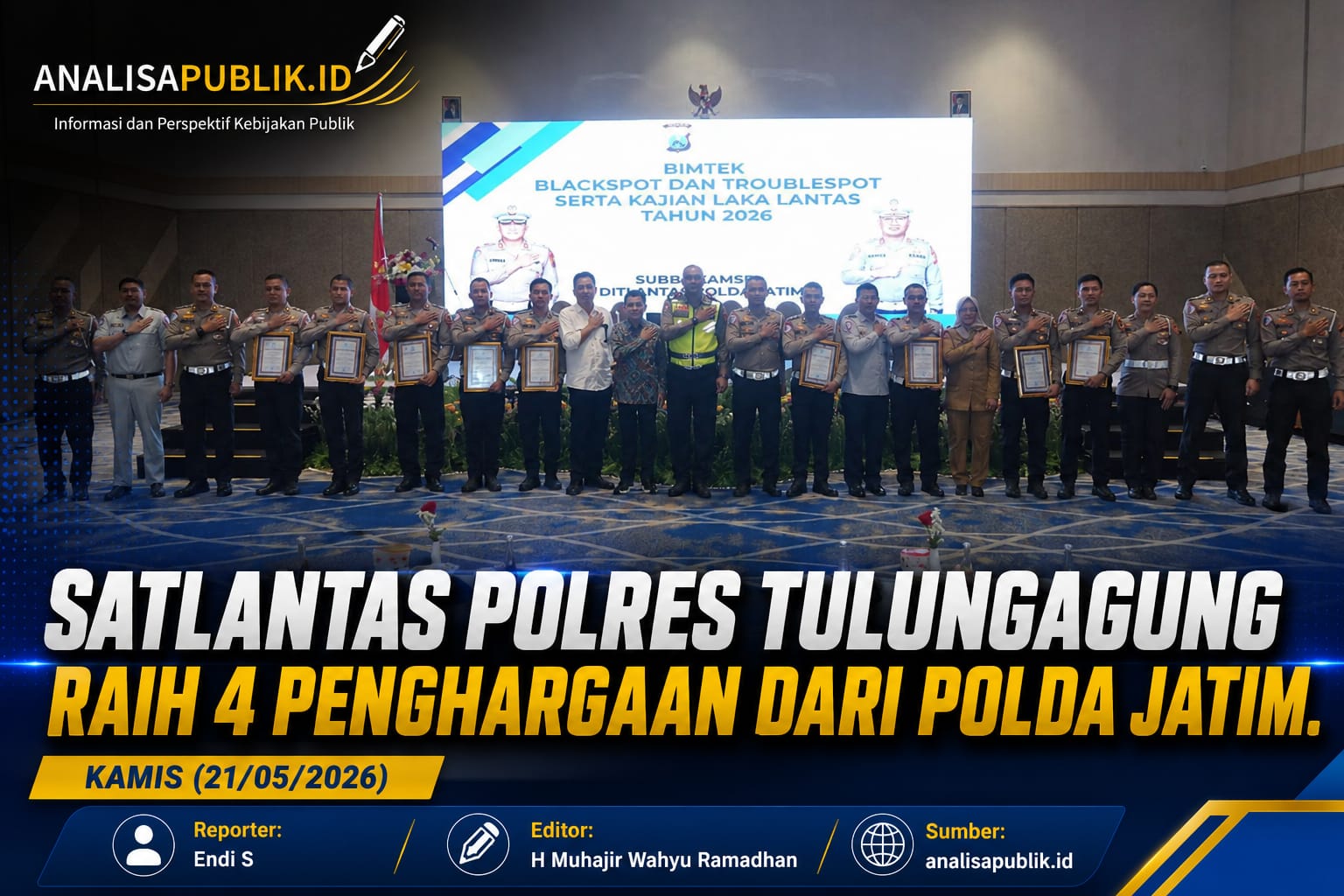 Satlantas Polres Tulungagung Raih 4 Penghargaan Dari Polda Jatim