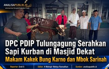 DPC PDI Perjuangan Tulungagung Serahkan Sapi Kurban di Masjid Dekat Makam Kakek Bung Karno dan Mbok Sarinah