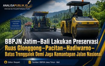 BBPJN Jatim–Bali Lakukan Preservasi Ruas Glonggong–Pacitan–Hadiwarno–Batas Trenggalek Demi Jaga Kemantapan Jalan Nasional