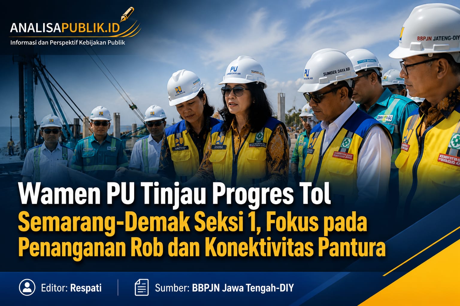 Wamen PU Tinjau Progres Tol Semarang-Demak Seksi 1, Fokus pada Penanganan Rob dan Konektivitas Pantura