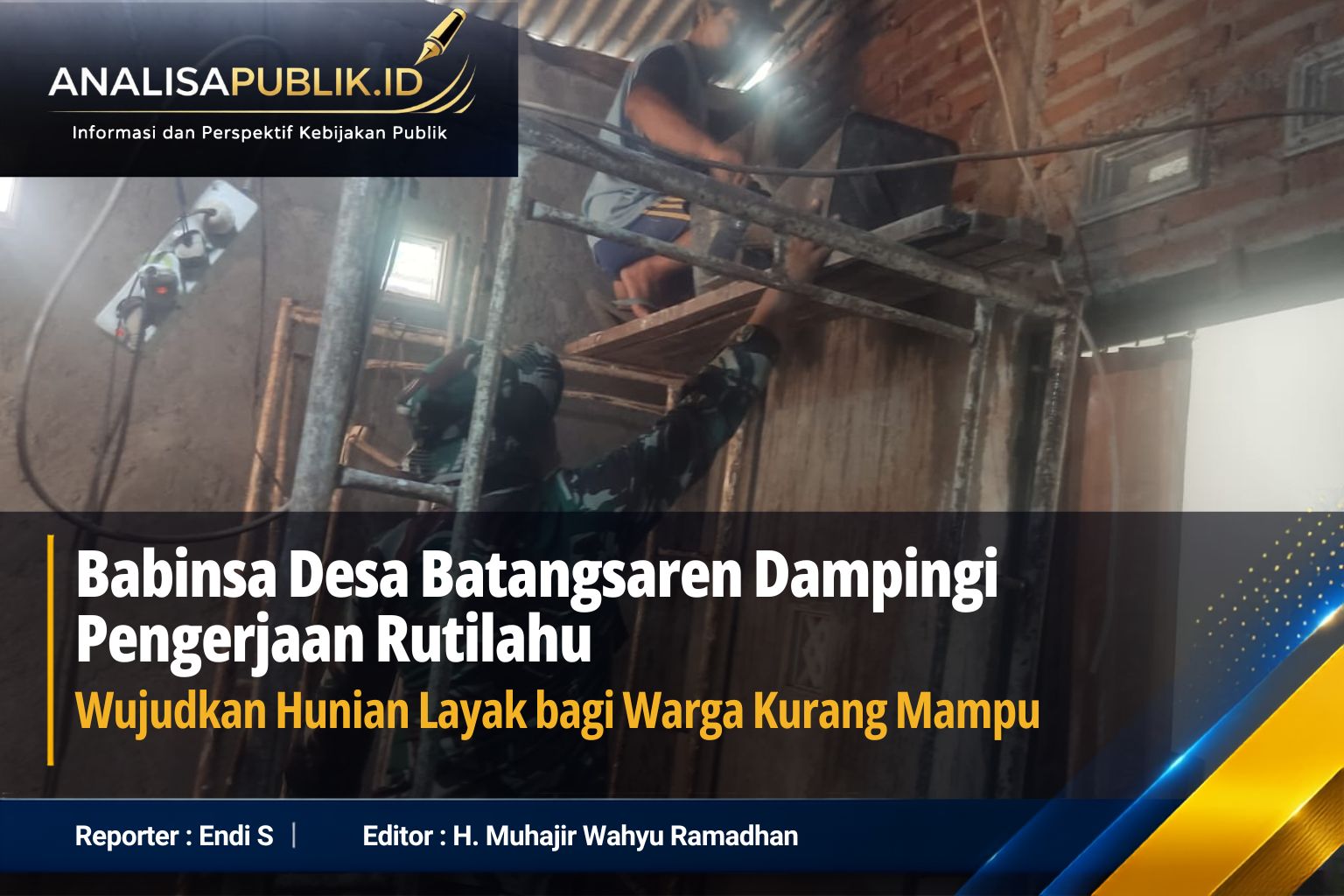 Babinsa Desa Batangsaren Dampingi Pengerjaan Rutilahu, Wujudkan Hunian Layak bagi Warga Kurang Mampu