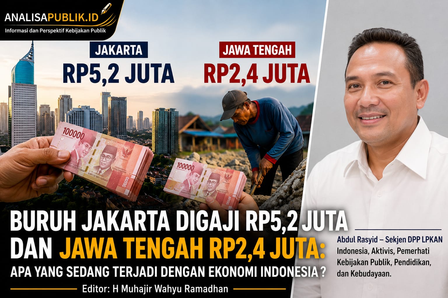 Buruh Jakarta Digaji Rp5,2 Juta dan Jawa Tengah Rp2,4 Juta: Apa yang Sedang Terjadi dengan Ekonomi Indonesia?