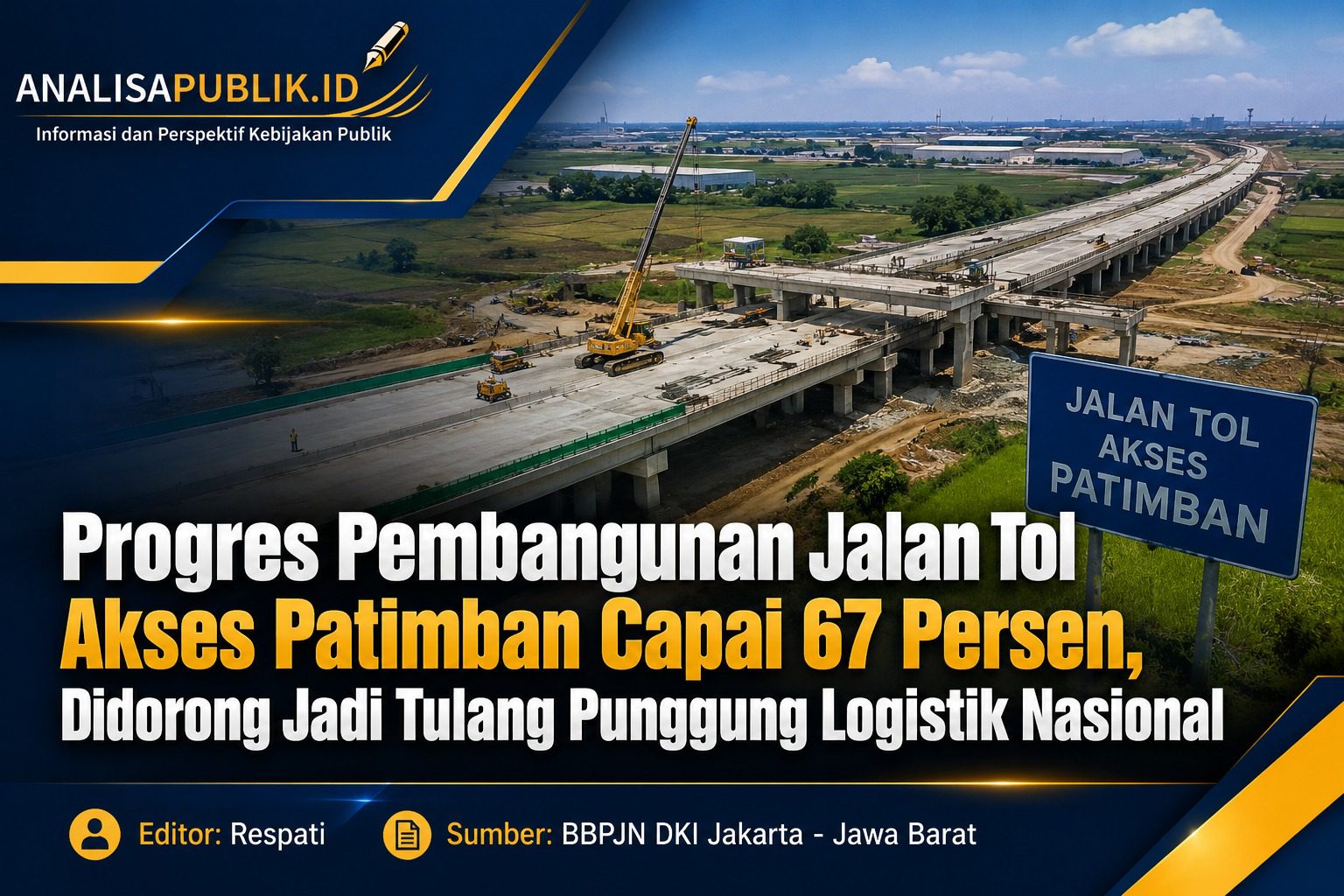 Progres Pembangunan Jalan Tol Akses Patimban Capai 67 Persen, Didorong Jadi Tulang Punggung Logistik Nasional
