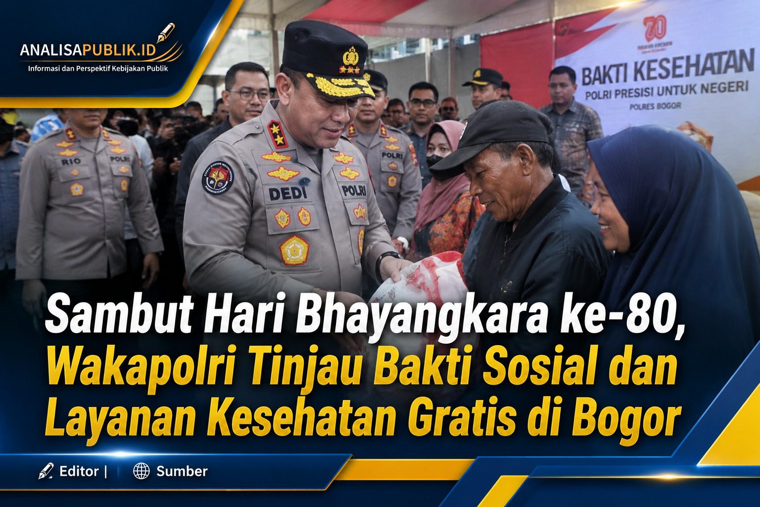 Sambut Hari Bhayangkara ke-80, Wakapolri Tinjau Bakti Sosial dan Layanan Kesehatan Gratis di Bogor