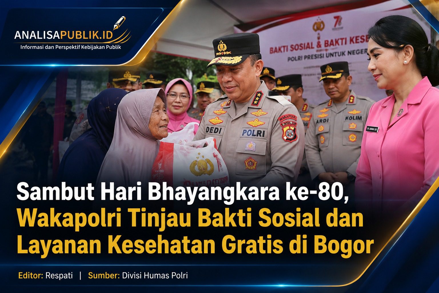 Sambut Hari Bhayangkara ke-80, Wakapolri Tinjau Bakti Sosial dan Layanan Kesehatan Gratis di Bogor