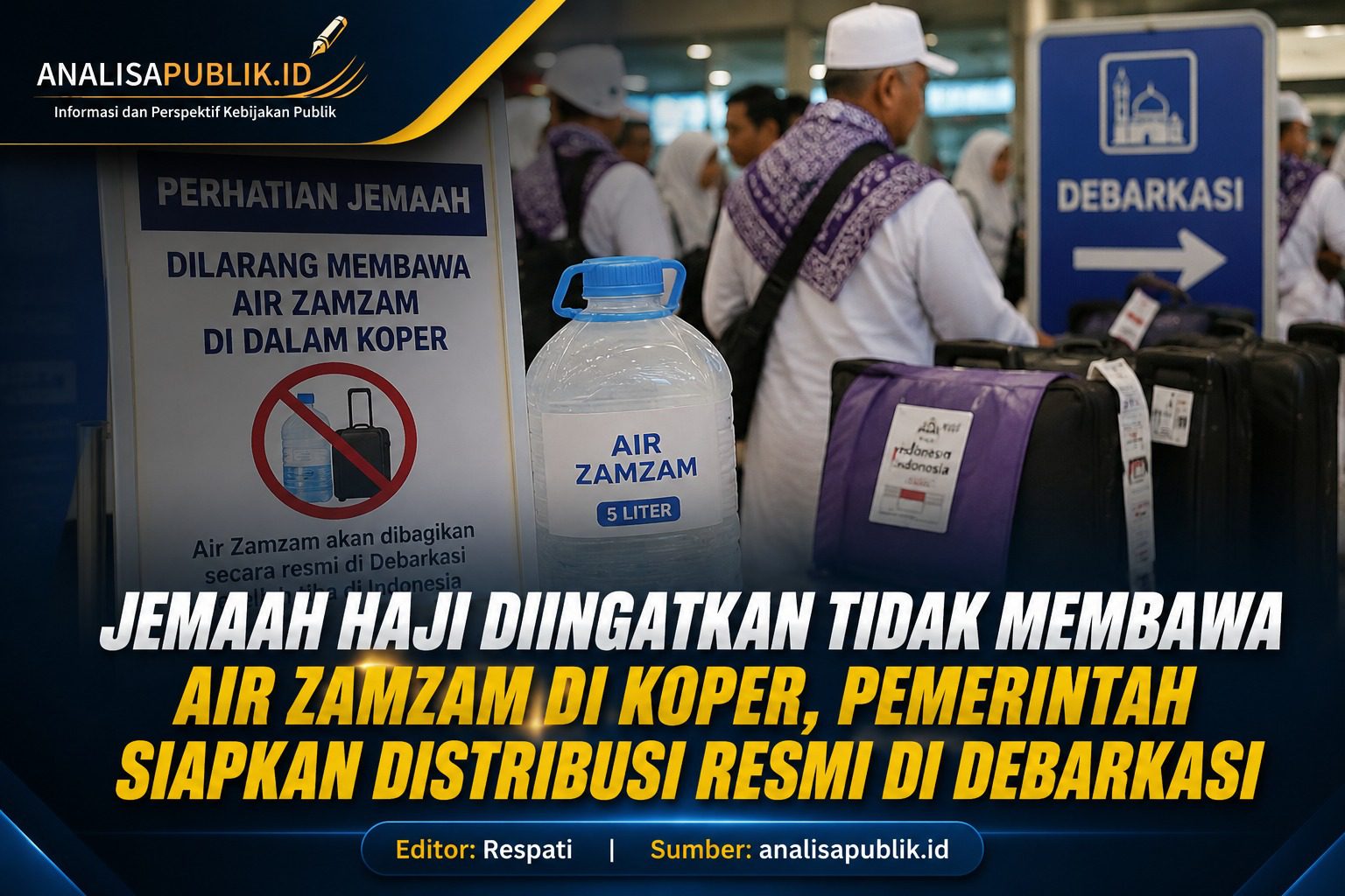 Jemaah Haji Diingatkan Tidak Membawa Air Zamzam di Koper, Pemerintah Siapkan Distribusi Resmi di Debarkasi