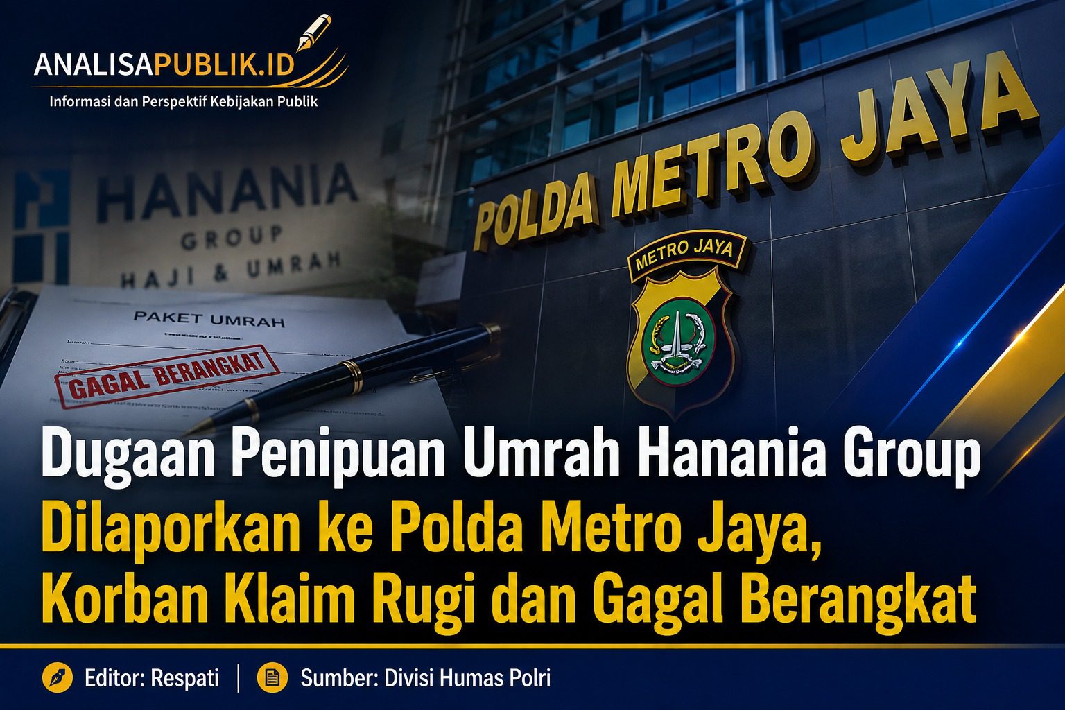 Dugaan Penipuan Umrah Hanania Group Dilaporkan ke Polda Metro Jaya, Korban Klaim Rugi dan Gagal Berangkat