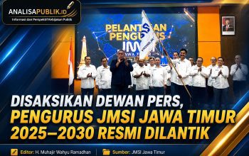 Disaksikan Dewan Pers, Pengurus JMSI Jawa Timur 2025–2030 Resmi Dilantik