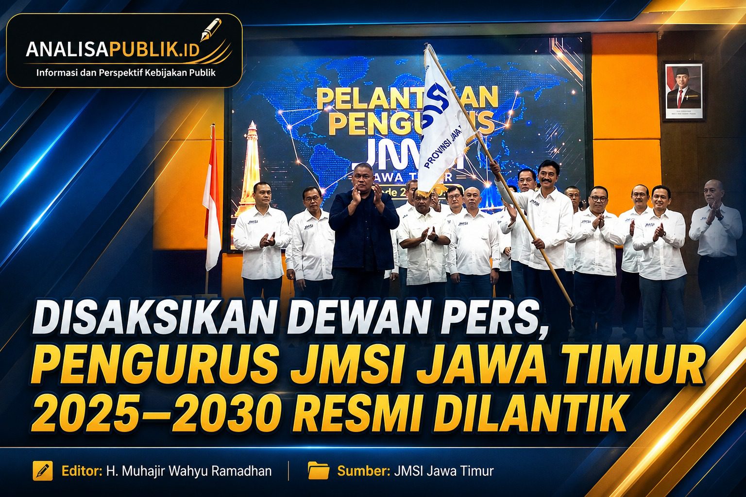 Disaksikan Dewan Pers, Pengurus JMSI Jawa Timur 2025–2030 Resmi Dilantik