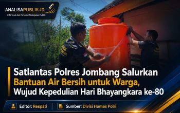 Satlantas Polres Jombang Salurkan Bantuan Air Bersih untuk Warga, Wujud Kepedulian Hari Bhayangkara ke-80