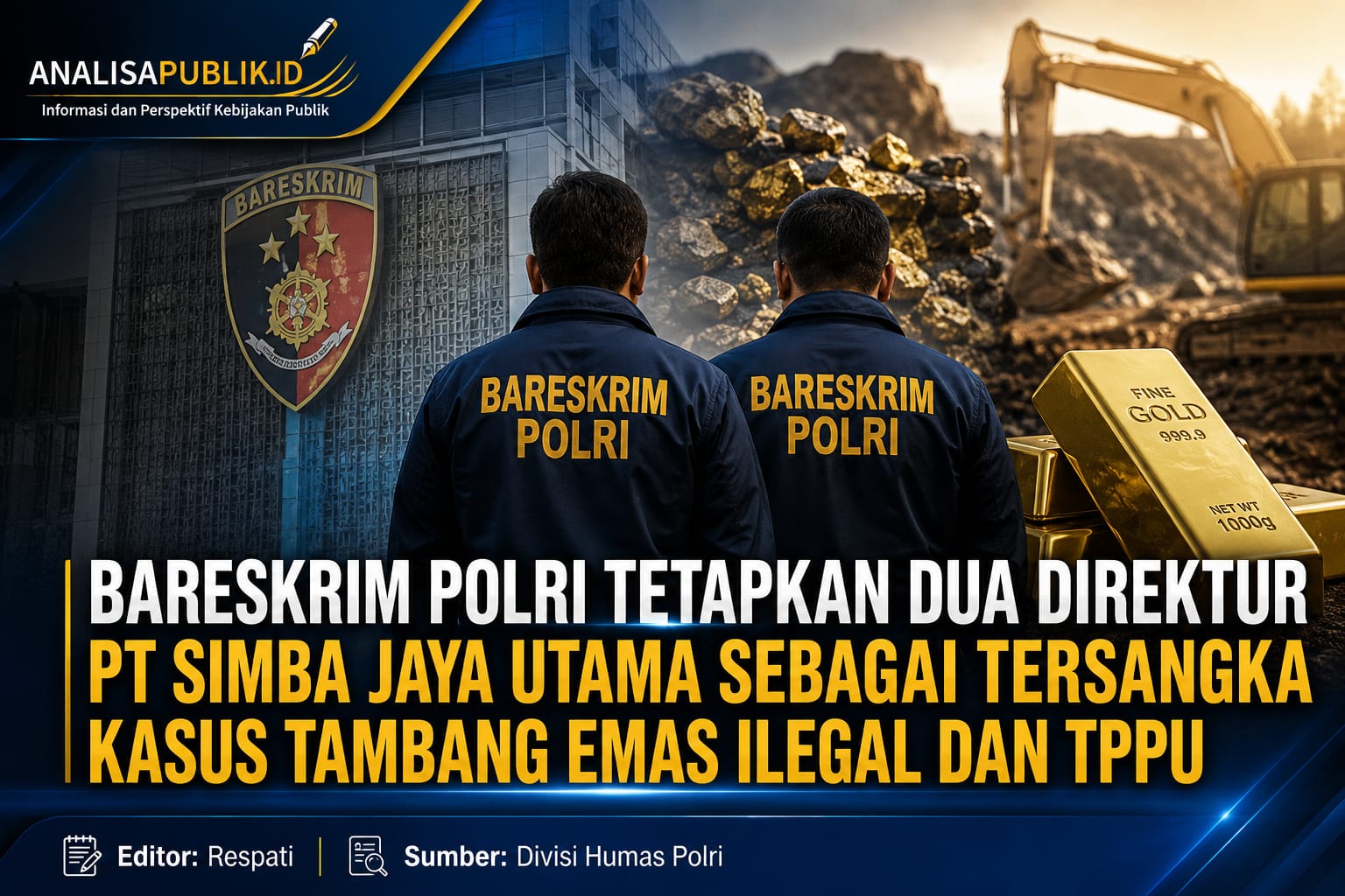 Bareskrim Polri Tetapkan Dua Direktur PT Simba Jaya Utama sebagai Tersangka Kasus Tambang Emas Ilegal dan TPPU