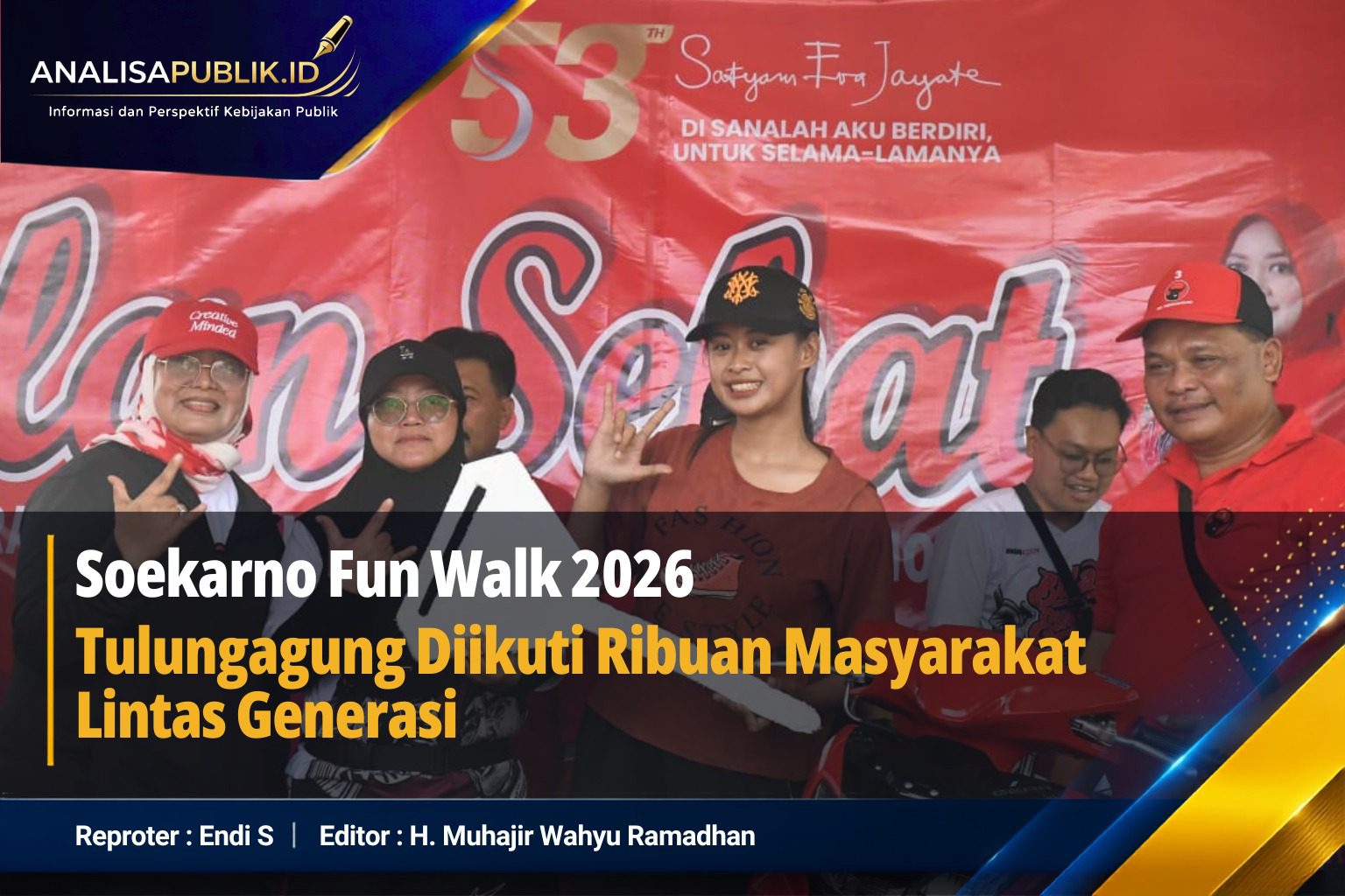 Soekarno Fun Walk 2026 PDI Tulungagung Diikuti Ribuan Masyarakat Lintas Generasi