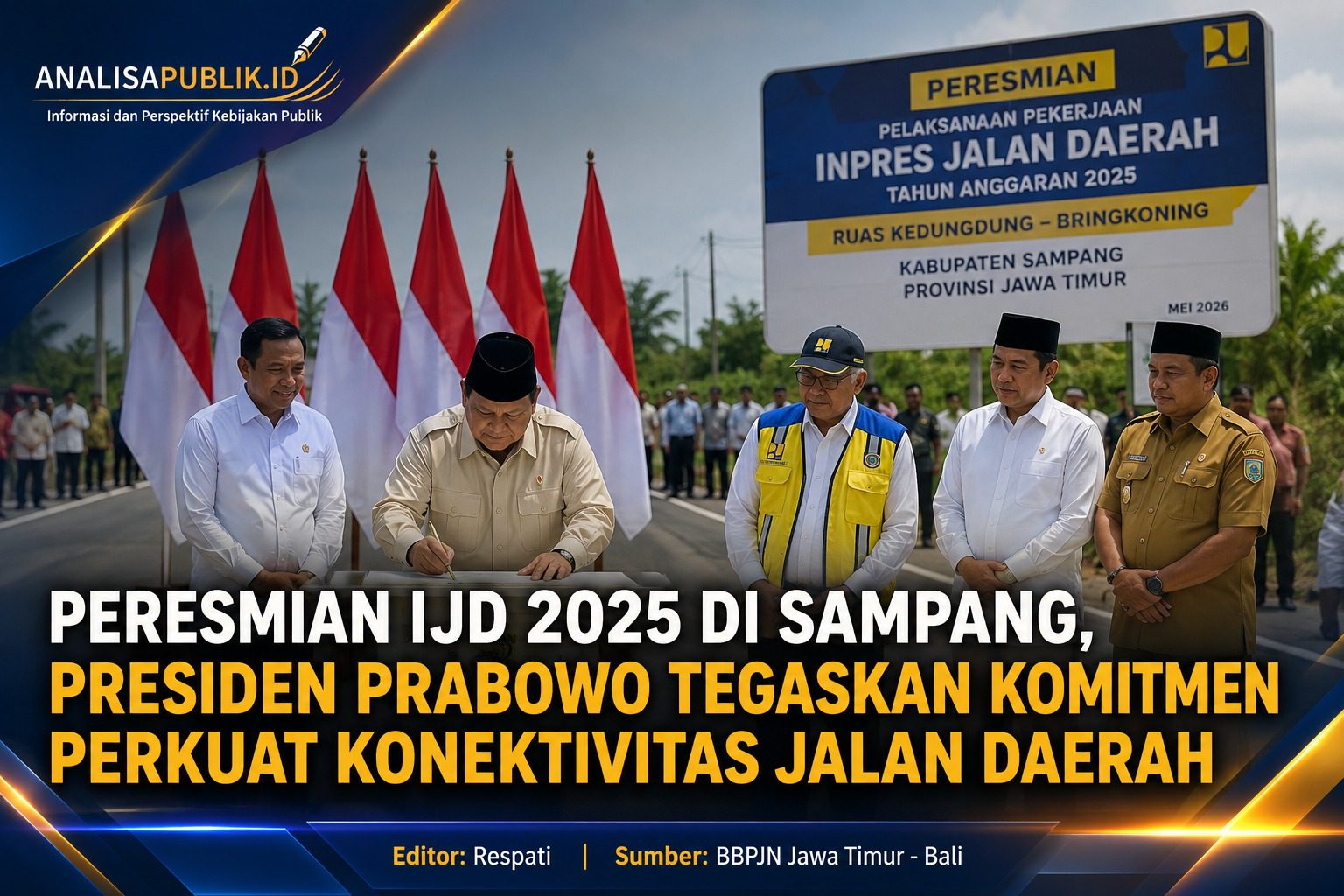 Peresmian IJD 2025 di Sampang, Presiden Prabowo Tegaskan Komitmen Perkuat Konektivitas Jalan Daerah