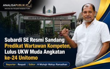 Subardi SE Resmi Sandang Predikat Wartawan Kompeten, Lulus UKW Muda Angkatan ke-24 Unitomo